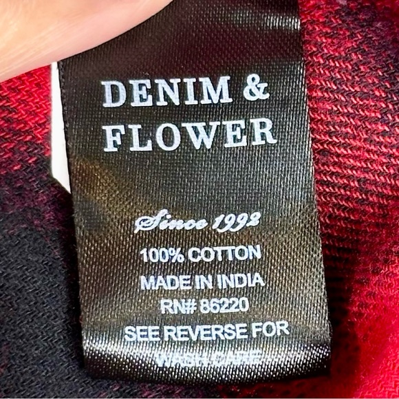 NWT Denim & Flower Ricky Singh Boys Red and Black Buffalo Plaid Flannel Shirt 4 - Picture 8 of 10